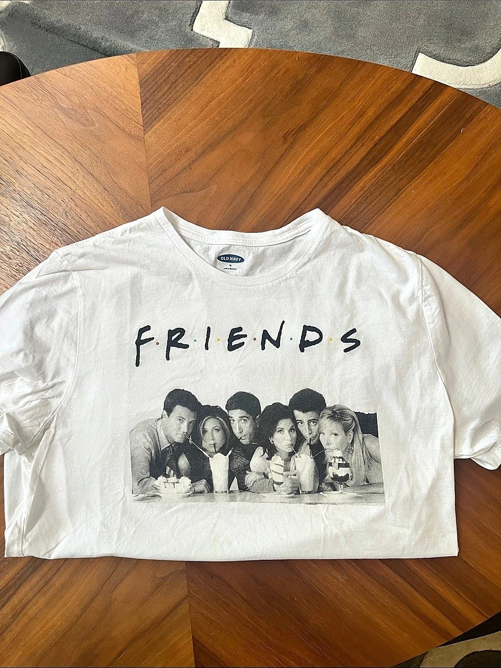 Old Navy Friends Graphic Short Sleeve Tee in White